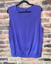 August Silk Purple Sleeveless Knit Tank Top Women's Size 1X