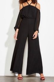 Ali & Jay Cold Shoulder Wide Leg Chiffon Jumpsuit Black Size XS NWT