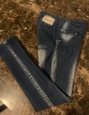 Gogo Jean Company High Waist Blue White Skinny Jeans Size 7