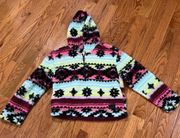 Aztec Print Sherpa Hoodie