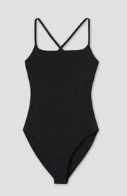 Girlfriend Collective Black Clemente One-Piece Swimsuit S