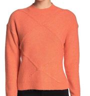 Abound Knit Stitch Design Sweater Pullover Coral