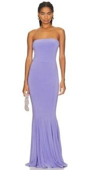 NWT Norma Kamali Strapless Fishtail Gown in Lilac