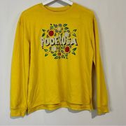 Well Worn Women’s Poderosa Long Sleeve Graphic Sweatshirt Yellow NWT