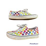 Vans  Rainbow Checkered Lace Up Low Top Shoes Size Mens 6 Womens 7.5