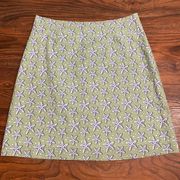 Women’s  Starfish Green Print Pastel Cotton Skirt Size 2