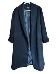 Missguided Cape Coat Womens 0 Black Winter Duster Jacket Pockets Collar Ladies