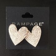 New Rampage Pave Gold Heart Earrings Studs