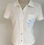 Summer Button Down Blouse NWOT