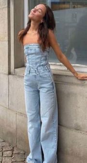 Corset Denim Jumpsuit