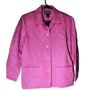 Lands' End Sz 6P Women's Linen Cotton Blazer Jacket Pink Career Capsule