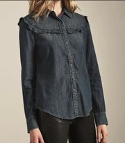 Joanna Ruffle Chambray Top