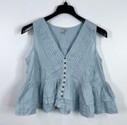 ASOS baby blue ruffle sleeveless blouse size 10