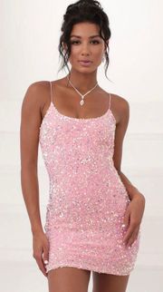 Lucy in the Sky Pink Iridescent Sequin Dress