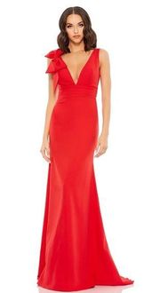 Mac Duggal Sleeveless Bow Shoulder V-Neck‎ Gown Red size 6 NWT