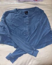 Blue Cropped Shirt