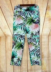 NWT Roz & Ali Palm Tree Classic Fit Ankle Crop Pant