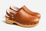 J. Crew Convertible Leather Clogs Mules Oak Brown Size 10