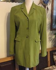 Vintage  moss green silk long jacket