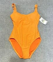 Michael Kors Womens Swimsuit Size 8 One Piece Orange Scoop Back Cheeky NWT