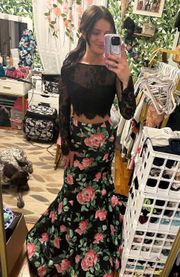 Floral Two Piece Prom Dress