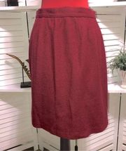 ANN KLEIN dark red wool blend vintage 70s skirt sz M