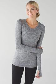 Lululemon Swiftly Long Sleeve Heathered Slate Size 4