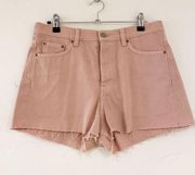 & Other Stories High Waist Cut Off Shorts in Pink