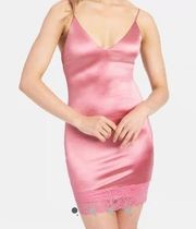 NWT bebe Bodycon Satin & Lace Mini Slip Dress Small