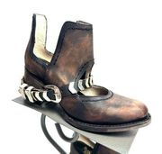 Freebird Women’s Brown Leather Ankle Boots Shoes Size 6