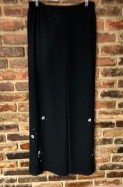 Adrianna Papell Evenings Essentials Black Beaded Dress Pants Women's Size 8