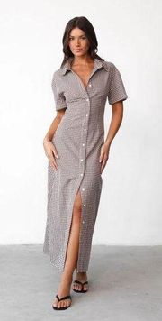 NWT Charcoal Clothing Lua Maxi Dress (Choc Gingham)