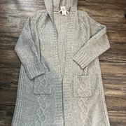 NWT Light Grey Torrid Duster with Hood SIze 0 Long, Soft, Pockets!