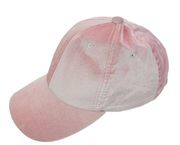 Aldo Womens One Size Adjustable Baby Pink Velvet Velour Baseball Cap Hat Classic