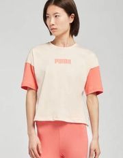 Puma T-Shirt Rebel NWT Cotton Colorblocked Cropped Logo Women’s Size Large