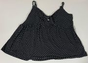 Mossimo Polka Dot Dots Bow Babydoll Tank Top Cami Shirt Tee Blouse Size M 🖤🤍