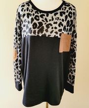 Bellamie leopard contrast top size medium