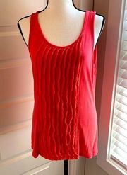 Design History || Coral ruffled front tank