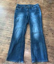 Lane Bryant distressed 14 flare Genius fit normcore jeans