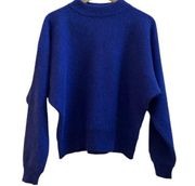 Tally Ho Vintage Royal Purple Angora Lambs Wool Blend Pullover Sweater Medium