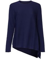 Derek Lam Collective Blue Asymmetrical Knit Pullover