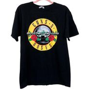 Vintage Guns N Roses Band T Shirt Circle Logo Black Short Sleeve