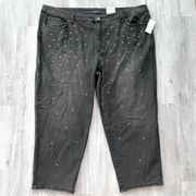 INC Black Studded High Rise Jeans 26W