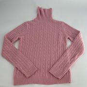 J. Crew Vintage Pink Cable Knit Turtleneck Sweater