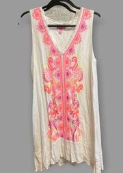 LILLY PULITZER Thalia Tunic Swing Dress Mini Embroidery Sleeveless Medium