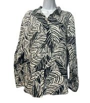 cynthia rowley 100% linen long sleeve button up Blouse Size XL