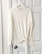 Michael Stars White Asymmetrical Side Tie Low Funnel Neck Dolman Sweater Medium