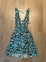 Pull and Bear Patterned Backless Dress