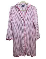 Madison Mathews Pink Heart Scallop Edge Sleep Shirt Sz. L