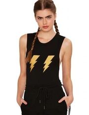 Nightwalker Lightening Bolt Tank Top Bodysuit Size Small